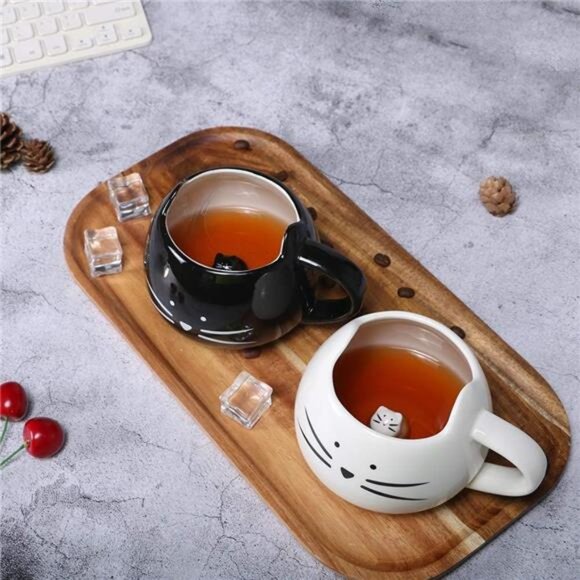 Koolkatkoo Cute Cat Coffee Mug Set for Girls Women Ceramic Kitty Tea Couple - Picture 2 of 7